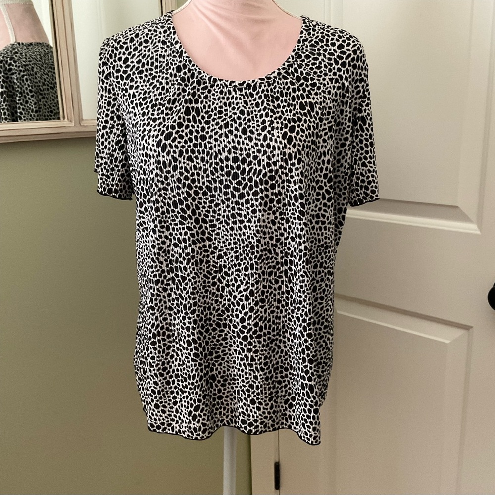 CARROLL REED, BLACK AND WHITE ANIMAL PRINT, SIZE: L